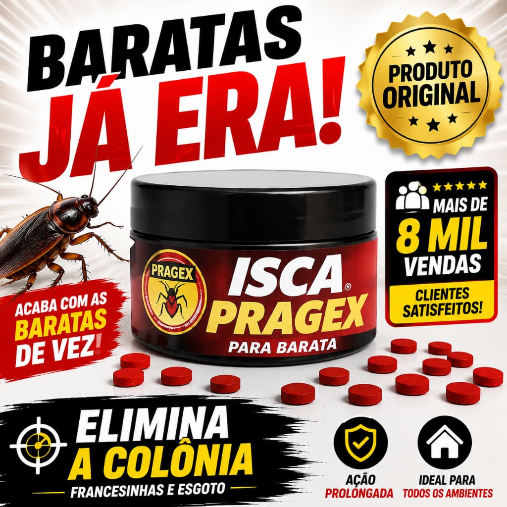 Iscas Granulada PRAGEX Para Barata Francesinha e Esgoto 33 gramas Inseticida