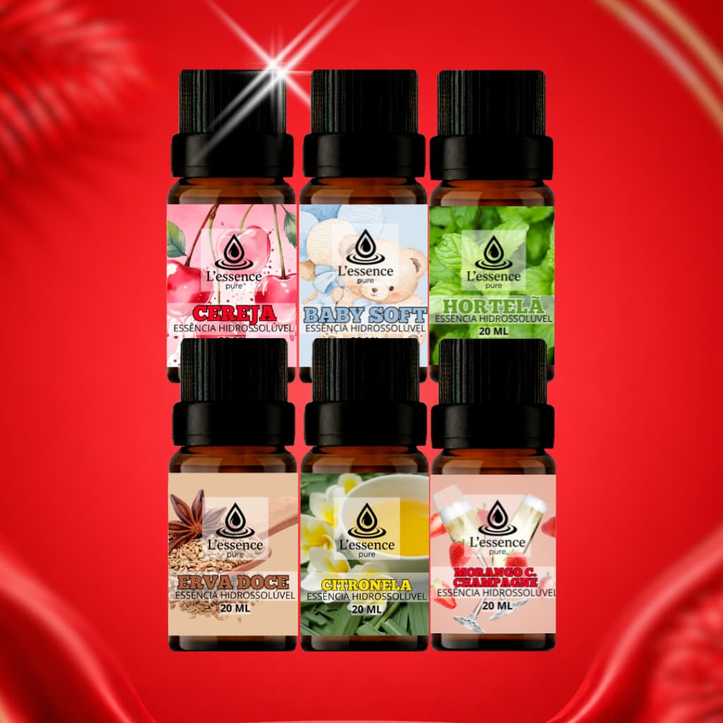 Kit 5 Essências Hidrossolúvel 20ml , Aromatizador ,Umidifcador e Difusor!