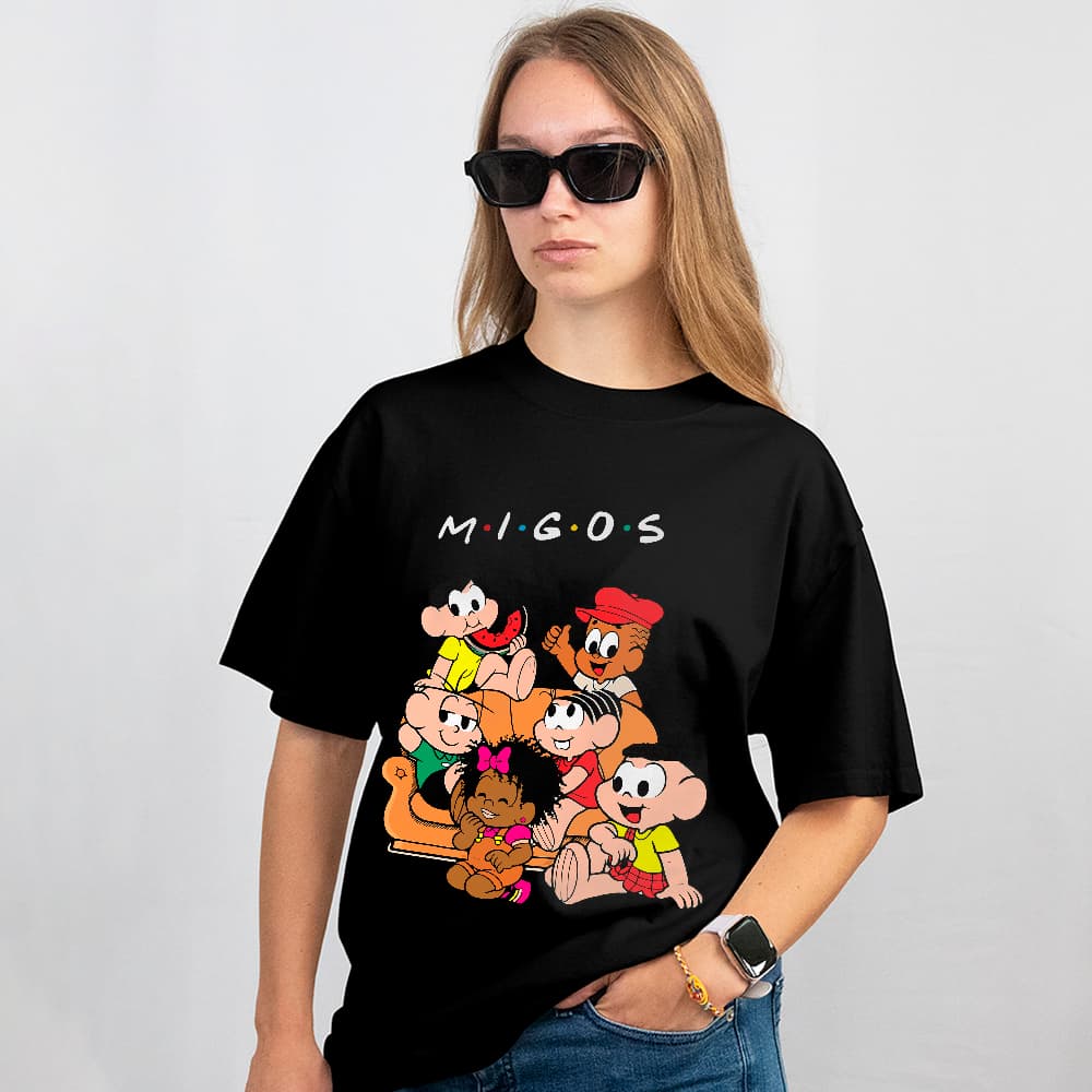 Camiseta Básica Turma Da Mônica Amigos Fan Art Unissex