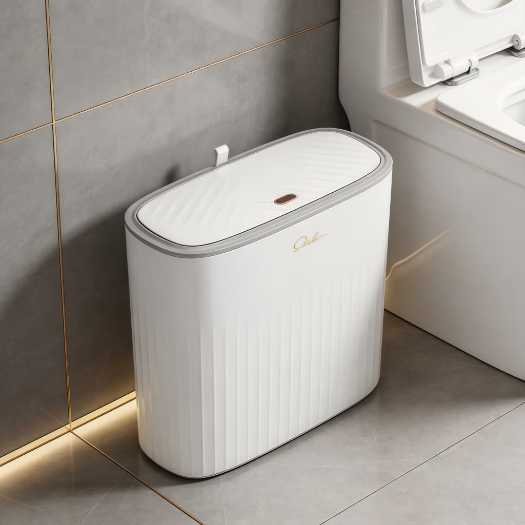 Lixeira Grande com Toque de Abertura por Pressão Click Economiza Espaço Multiuso para Banheiro Cozinha Escritório