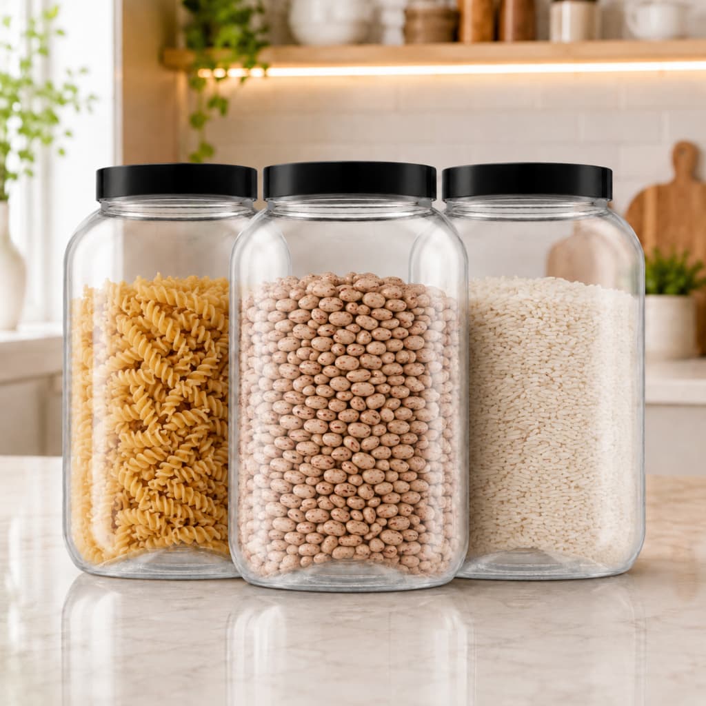 Kit 3 Pote de Mantimentos Grande Tampa De Rosca 3,6 Litros