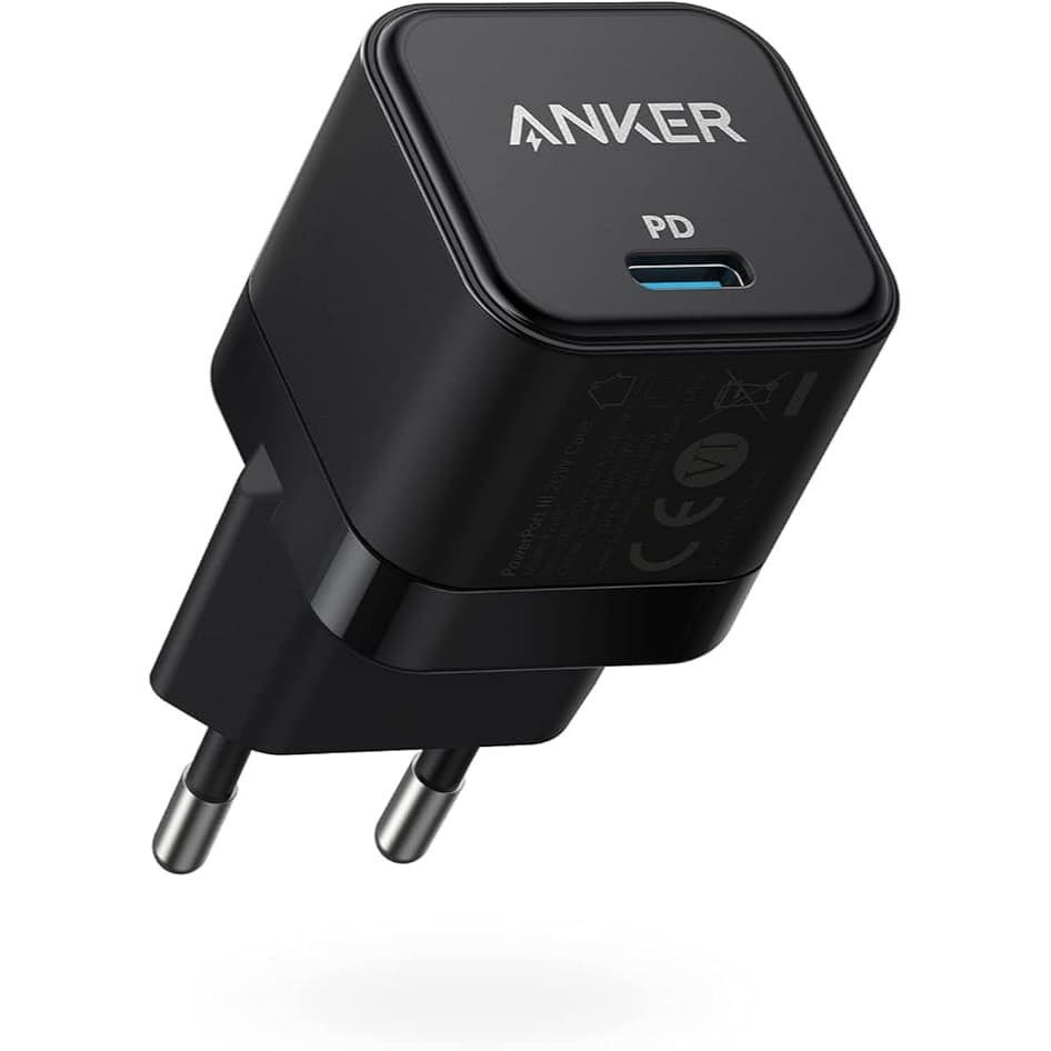 Carregador Anker PowerPort III 20W Cube USB-C PD Carregamento Rápido A2149
