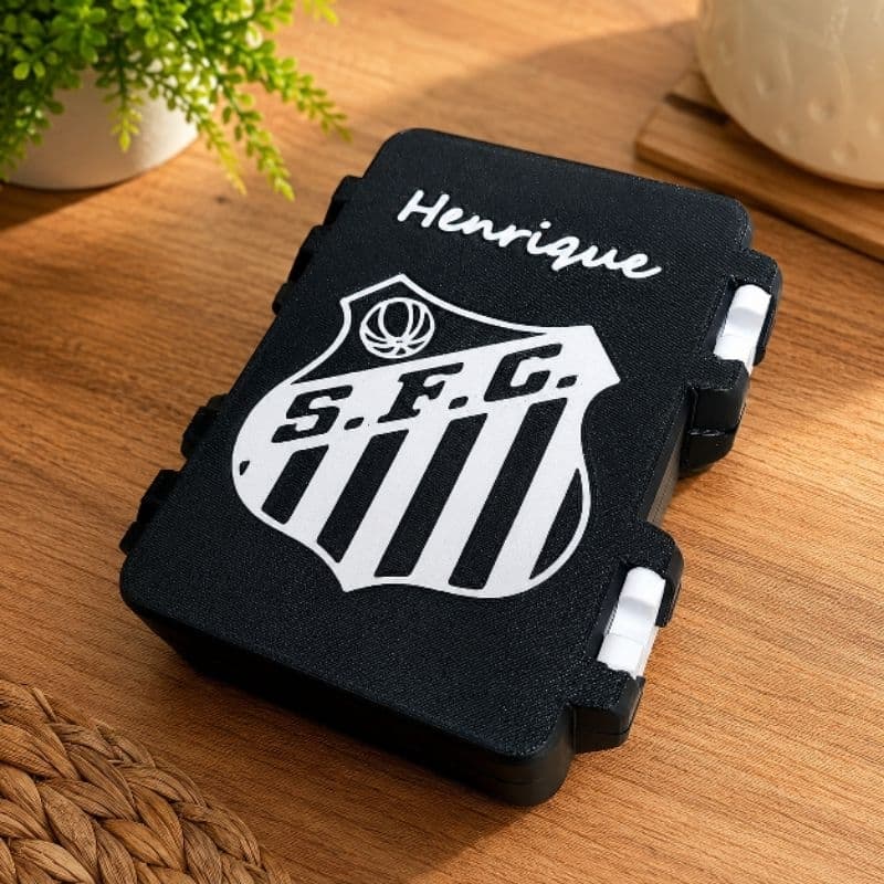 Organizador de Figurinhas Santos Personalizado com Nome | Caixa Colecionável