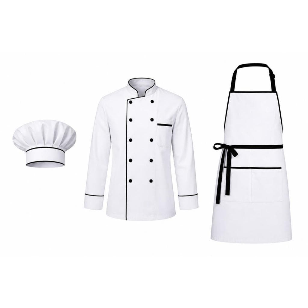 Dolma Kit touca e avental chef cozinha profissional unissex uniforme gastronomia