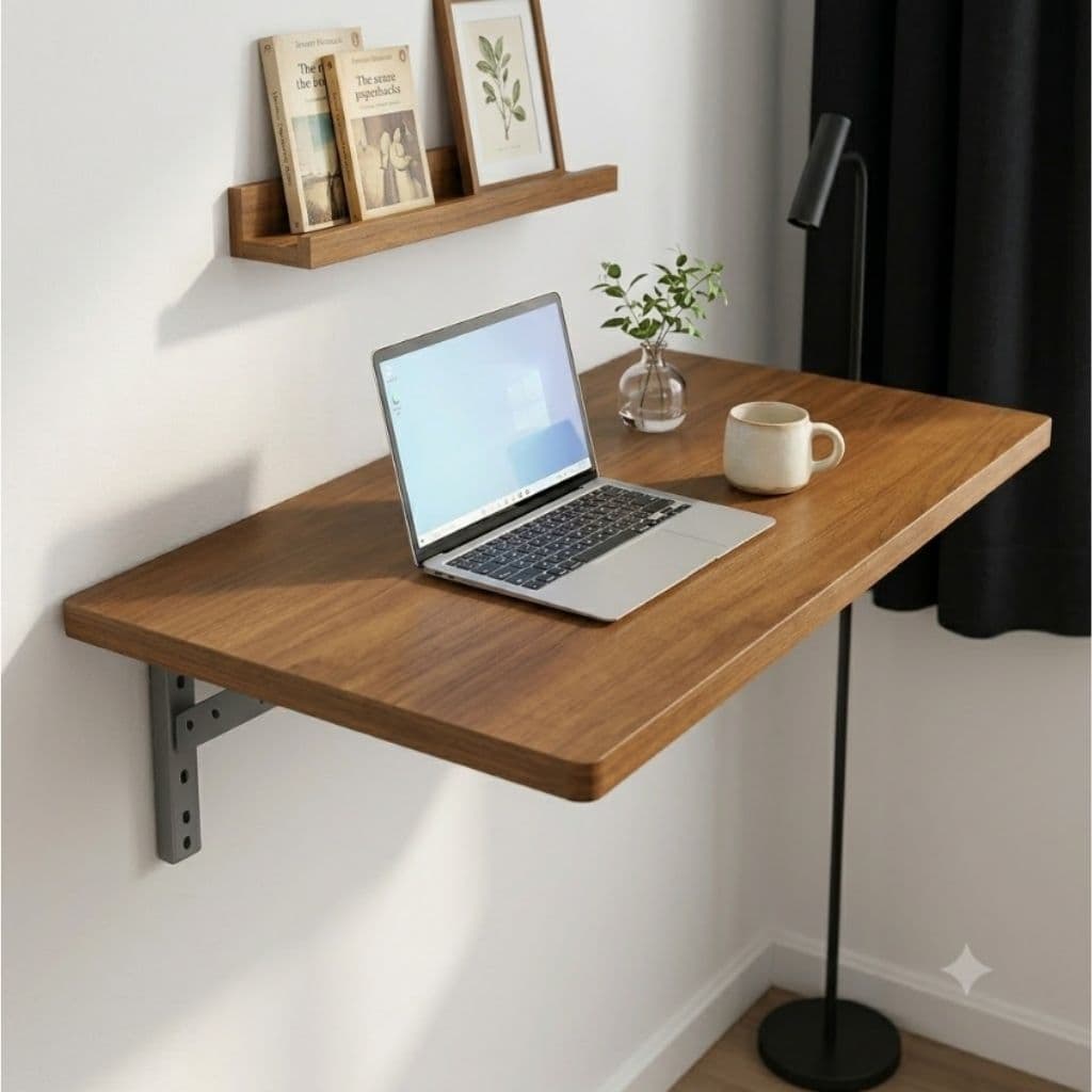 Mesa Suspensa Dobrável Retrátil de Parede Multiuso 60cm 90cm 100cm 120cm MDF Compacta