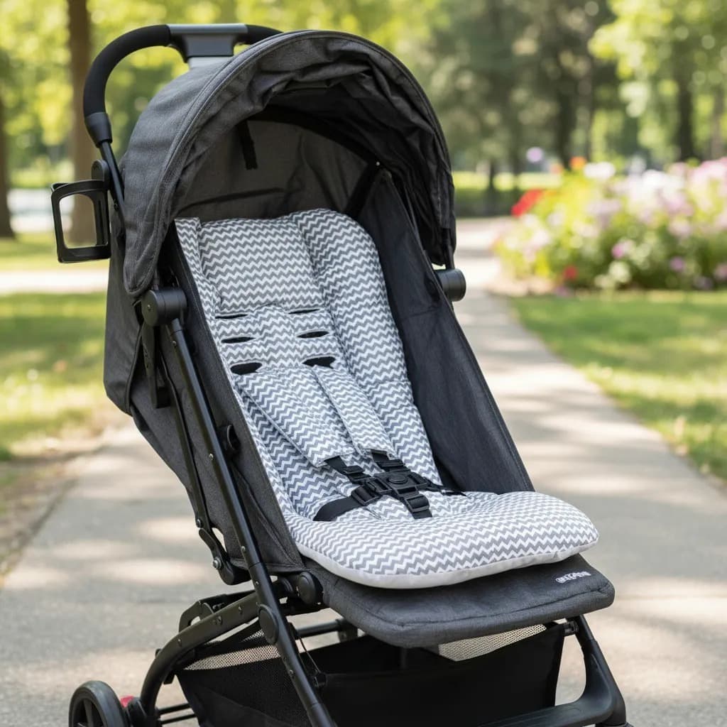 Colchonete Para Todos Os Carrinho Almofadado ZIG ZAG CINZA