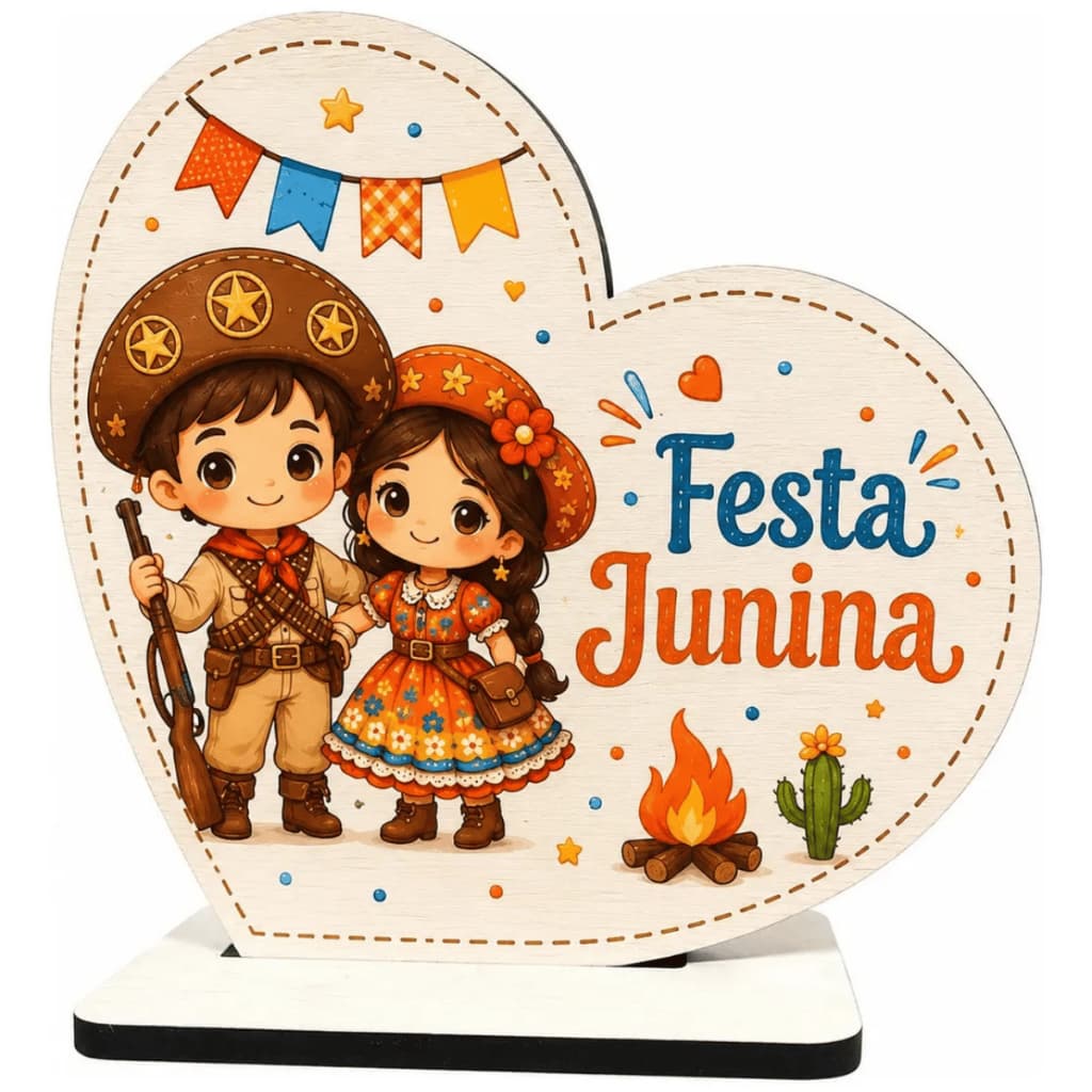 Kit Lembrancinhas Festa Junina Maria Bonita Lampião Mdf