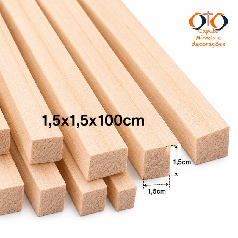 Kit 04 Ripas Madeira Pinus Para Artesanato quadros e molduras decorações 1,5x1,5x100cm