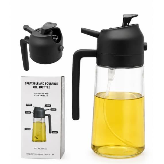 Galheteiro de Azeite 2 em 1 em Vidro com Bico de Bronze 470ml