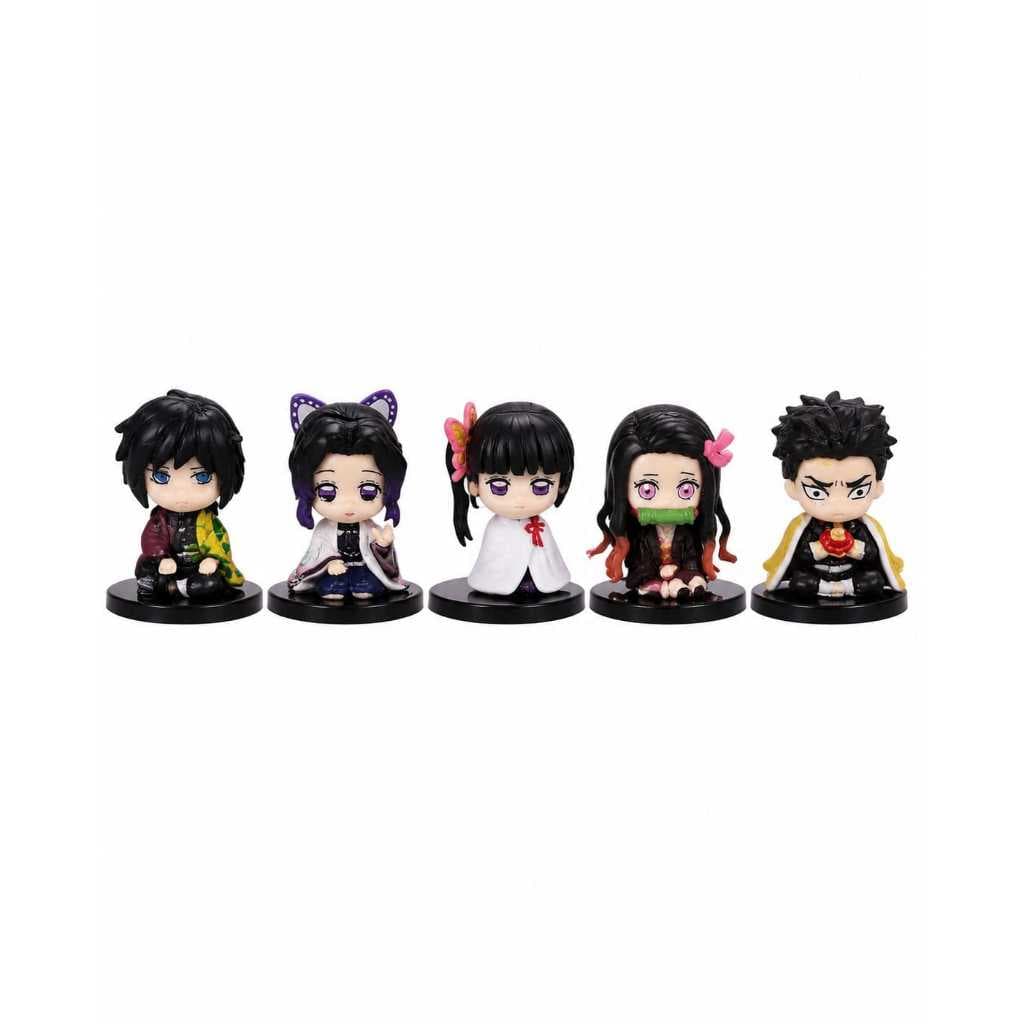 Kit Com 5 Colecionáveis Demon Slayer Kimetsu No Yaiba 4cm