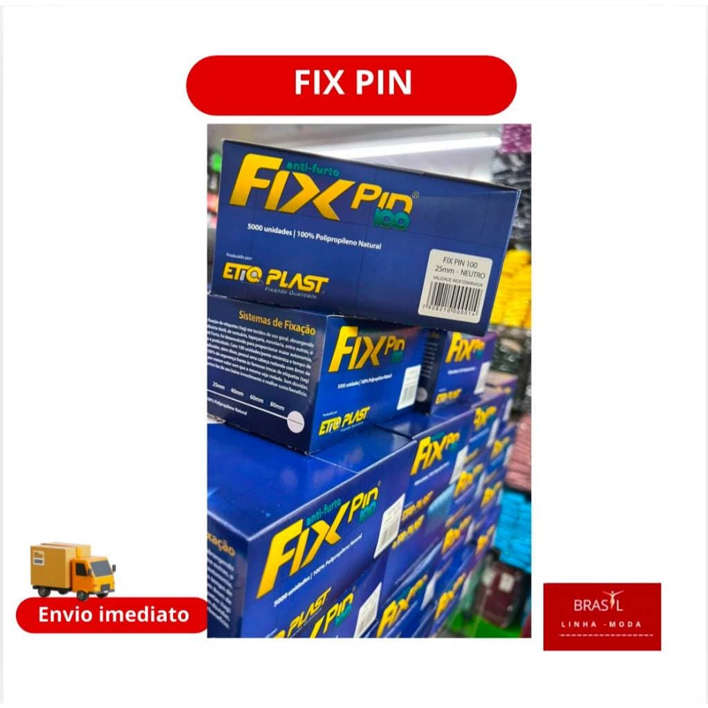 Fix Pin Antifurto Pino Tag - 5000 Pinos - 25mm - EtiqPlast