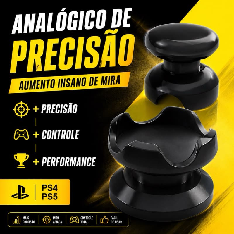 Analógico de Precisão PS5 PS4 Grip Controle Gamer Extensor Thumb Stick FPS Mira Acessório