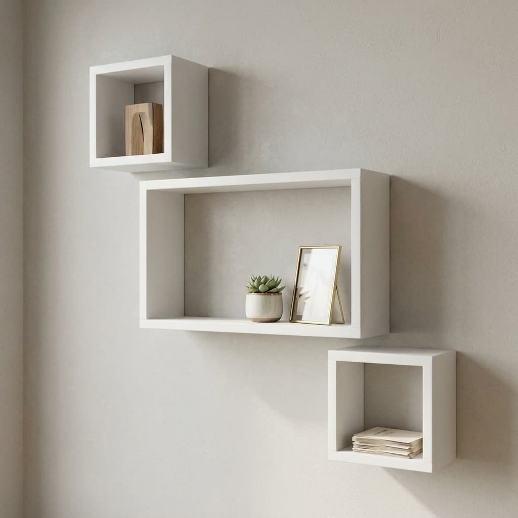 Kit 3 Nichos Organizadores Parede Suspenso MDF Decorativo Quarto Sala
