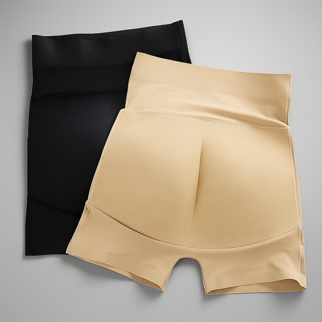 Kit 2 Shorts Cinta Modeladora com Bojo para Bumbum Levanta Glúteo Modelador Sem Costura