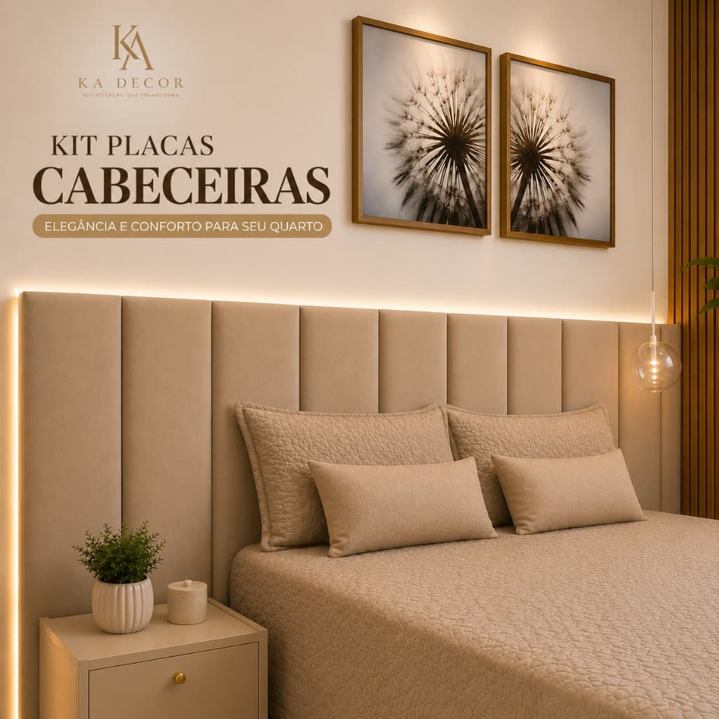 Cabeceira Modular Estofada Adesiva 120cm Premium Autocolante Cama Box Fácil Instalação