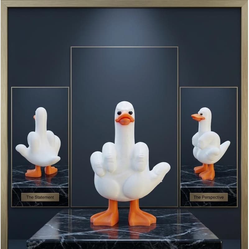 Pato maluco meme viral decoração moderna