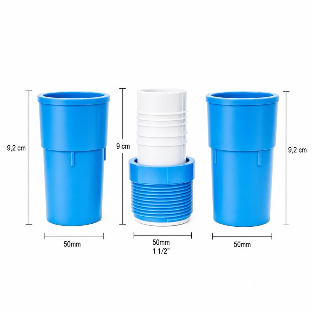 Kit com Adaptador + 2 Ponteiras Para Mangueira De Piscina