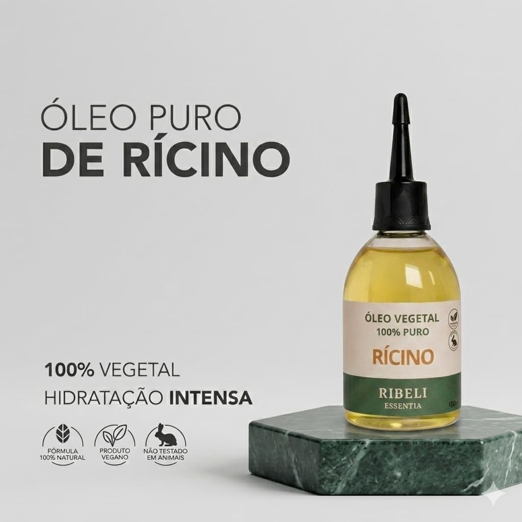 Óleo Vegetal de Rícino 100% Puro 100ml de Óleo para Cabelo Umectação Crescimento Capilar
