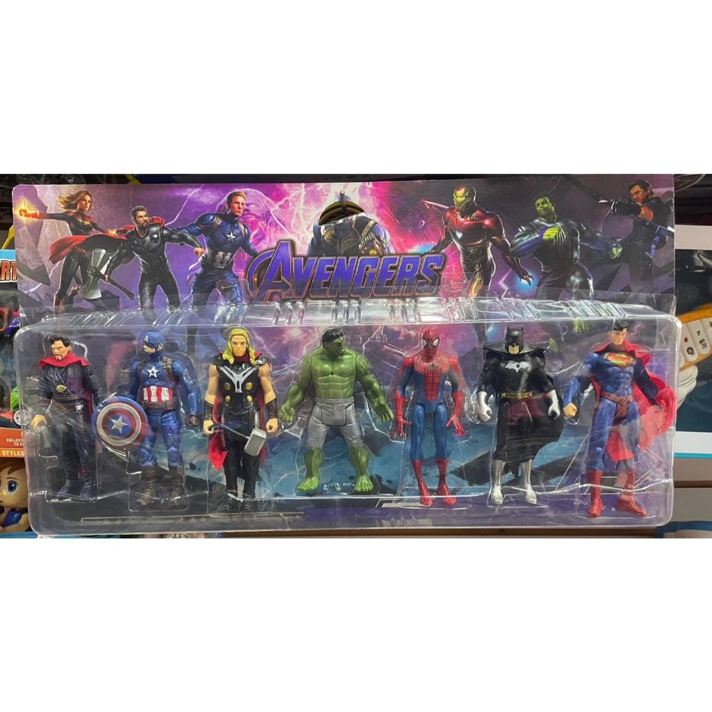 Kit Action Figures Heróis Avengers Hulk Capitão América Thor Homem Aranha