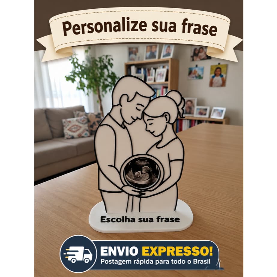Porta Retrato Ultrassom | Gestante Familia | Personalizado