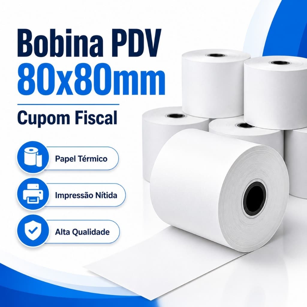 Bobina Térmica 80x80 Pdv Cupom Fiscal