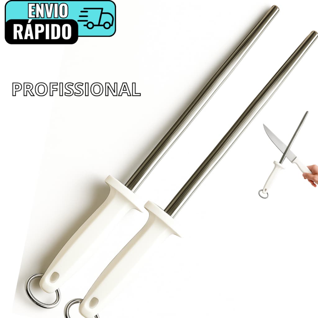 Chaira Profissional 10" Aço Inox Qualidade Desempenho Para Facas Cutelos em Açougues Churrasco