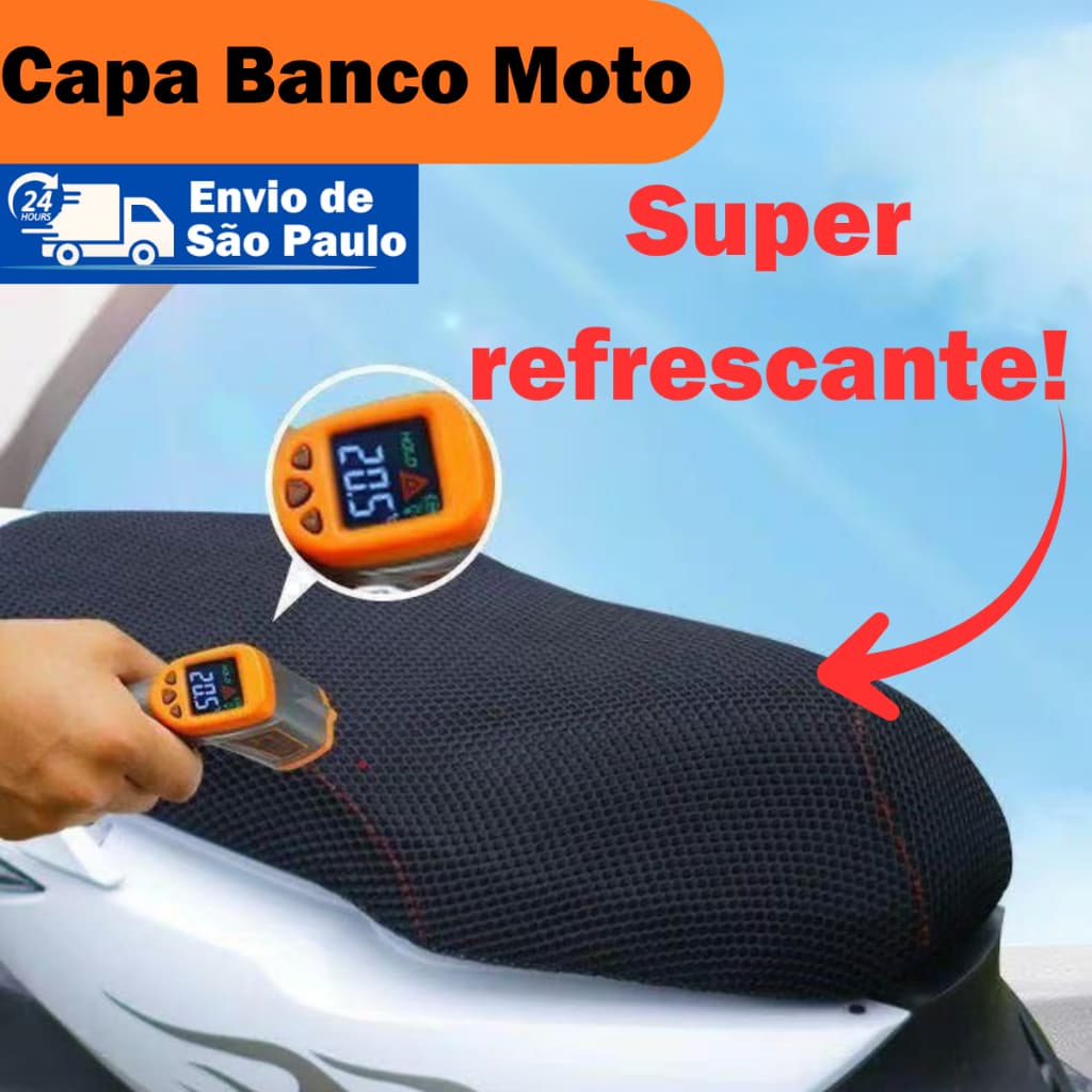 Capa Para Banco Moto Universal GG Antiderrapante Confortável Protetora
