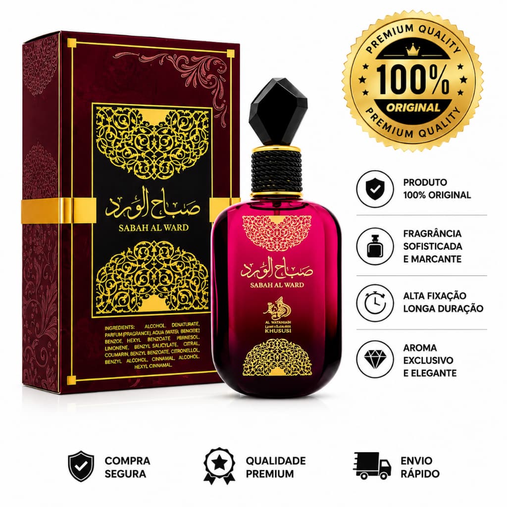 Perfume Feminino ÁRABES SABAH AL WARD 100ML Al Wataniah Eau de Parfum Edp Original