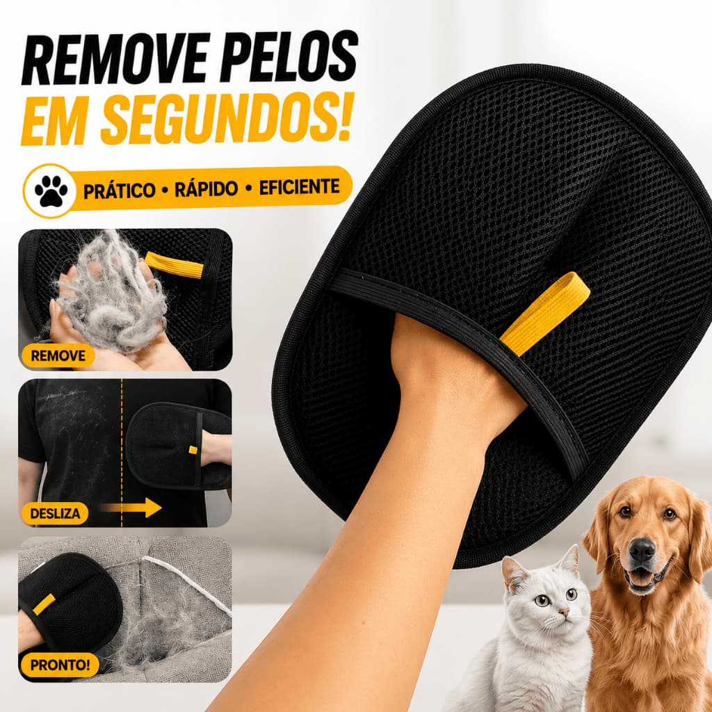 Luva Tira Pelos Pet Removedor De Pelos Cães Gatos Sofá Cama Móveis Reutilizável