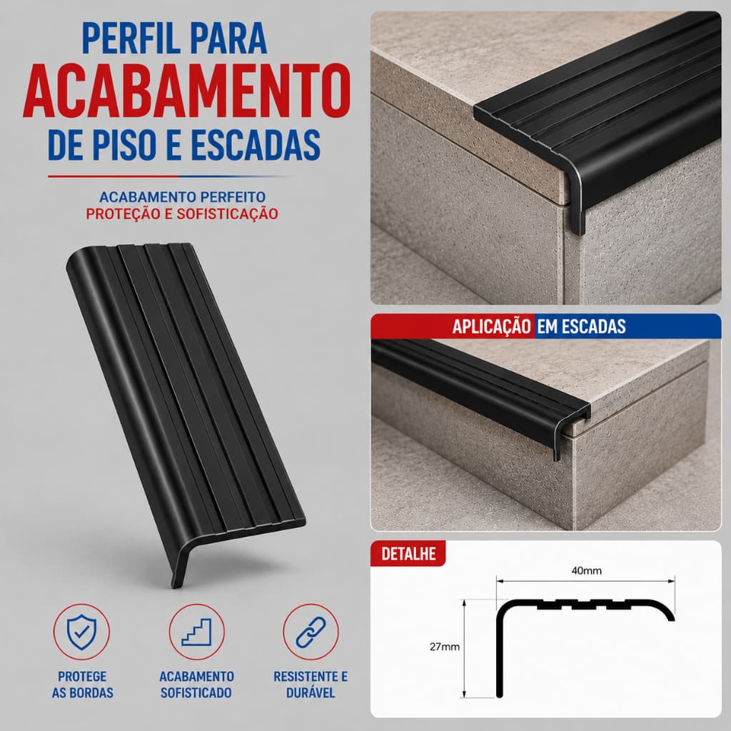 Cantoneira em L de Aluminio  acabamento de piso,Escadas