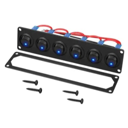 Painel Elétrico 6 Chaves Lancha Barco Carro Buggy Caminhão 12V/24V