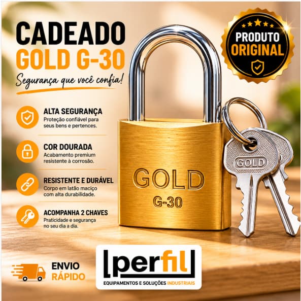 Cadeado Gold Haste Normal 30mm Latão Maciço cadeado cadeado para portão 30mm cadeado pequeno gold