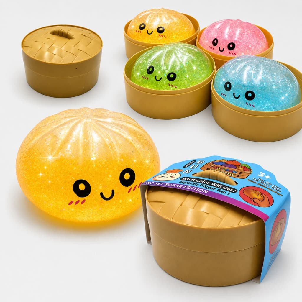 Dumpling Squishy Caixa Misteriosa Mole Estresse Grande Fofa Brinquedo Sensorial Fidget Bao Chinês