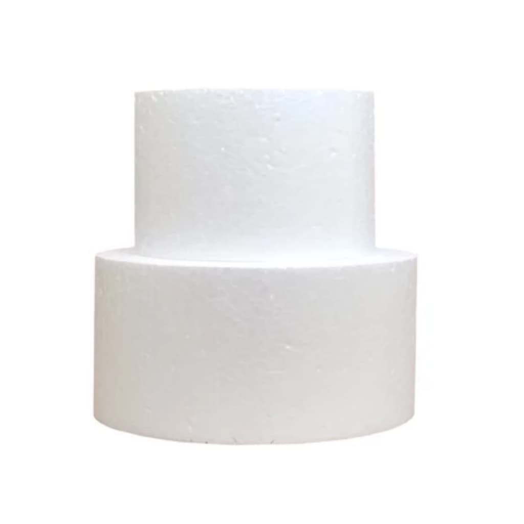 Bolo Fake Isopor 15x20 C/ 10cm Base Redonda 2 Andares Promoção Envio Imediato
