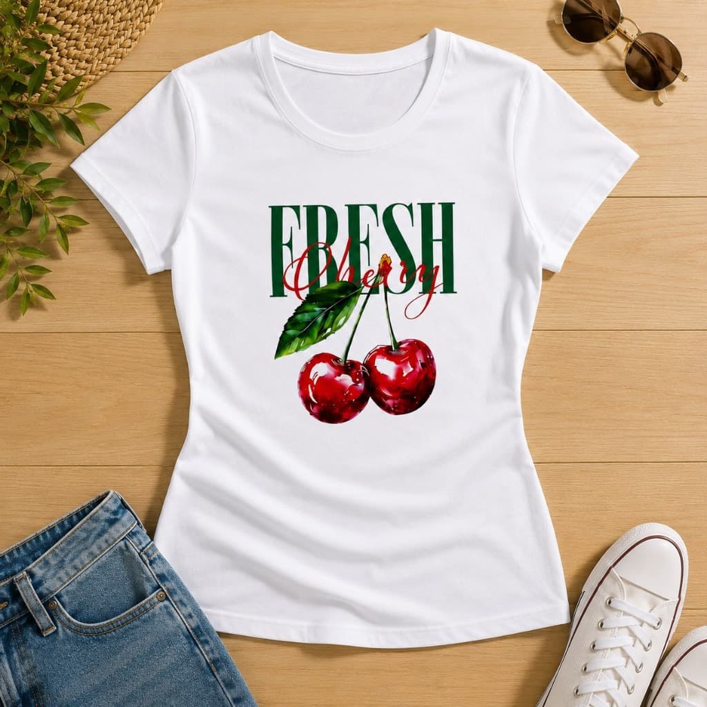 T-shirt Camiseta Feminina Baby Look Estampada FRESH Em Alta Viral Conforto e Qualidade 100% Algodão e Casual