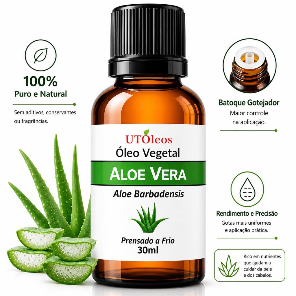 Óleo Vegetal Aloe Vera 30ml Para cremes, sabonetes e cosméticos em geral