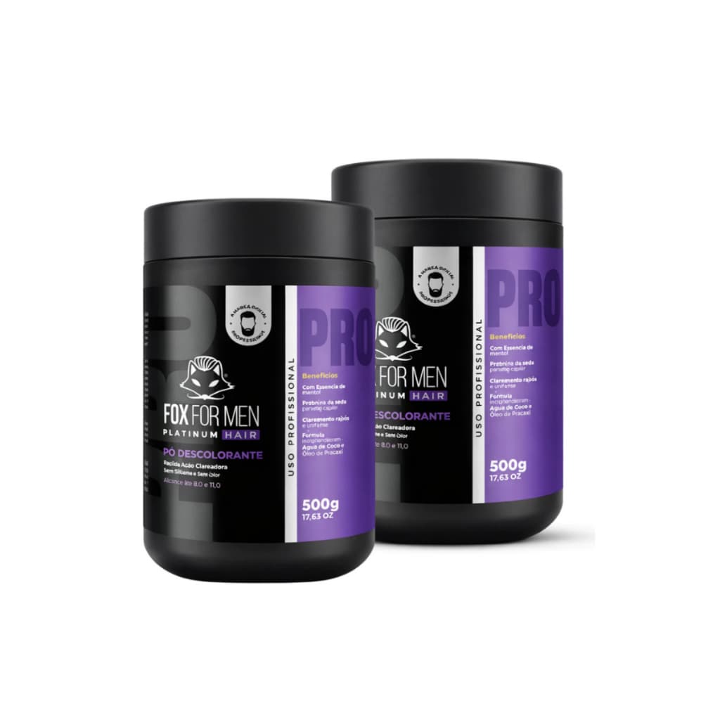 Pó Descolorante Fox For Men 500g 2 Unidades