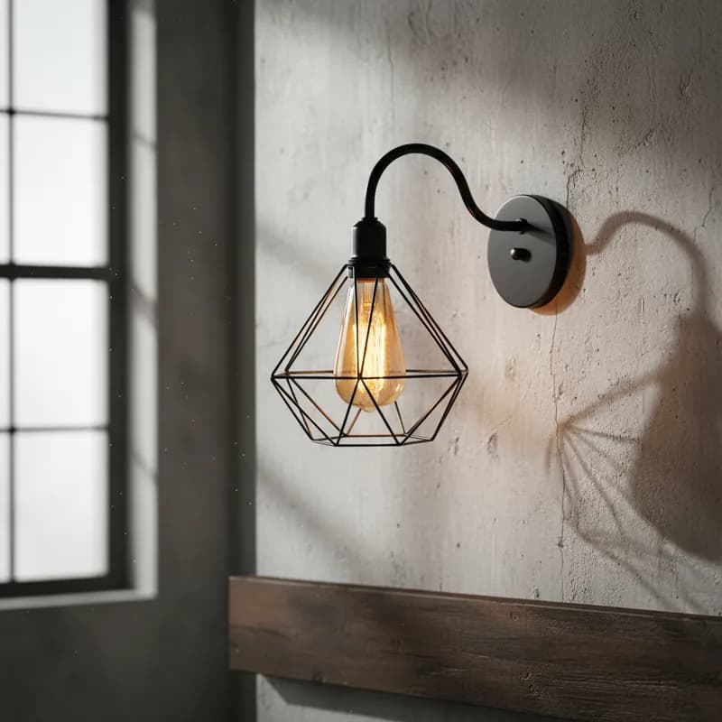 Luminária de Parede Arandela Retro Diamante Aramado Moderno Casa Varanda Area Gourmet