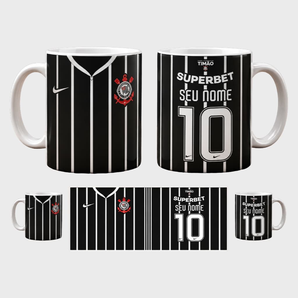 Caneca personalizada ceramica Corinthians timão 2026 com seu nome