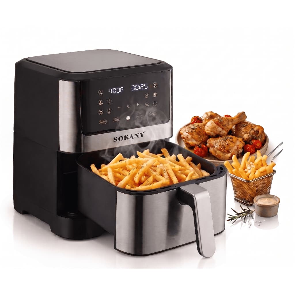 Air Fryer Fritadeira Elétrica Touch 1800w 7l Aço Inox Preto
