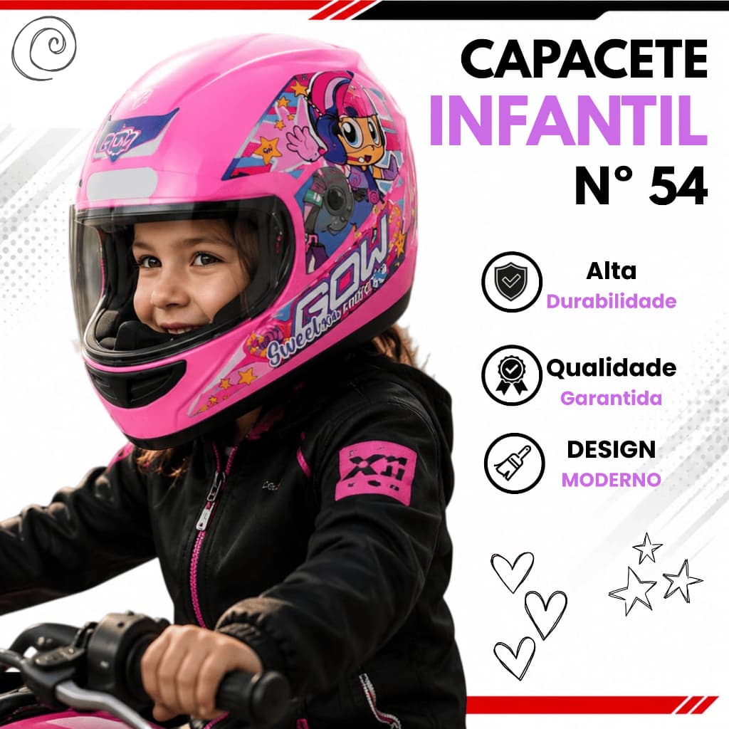 Capacete Infantil Tamanho Único N° 54 - GOW