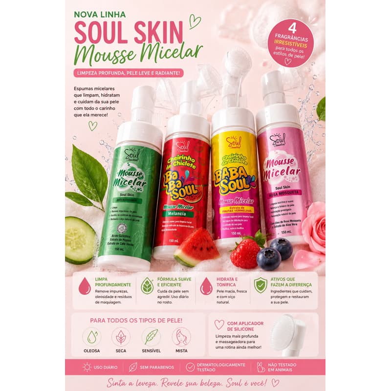 Mousse de limpeza facial .
