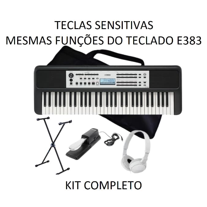 Teclado musical Yamaha YPT-380 61 Teclas Sensitivas Digital Arranjador Promoção