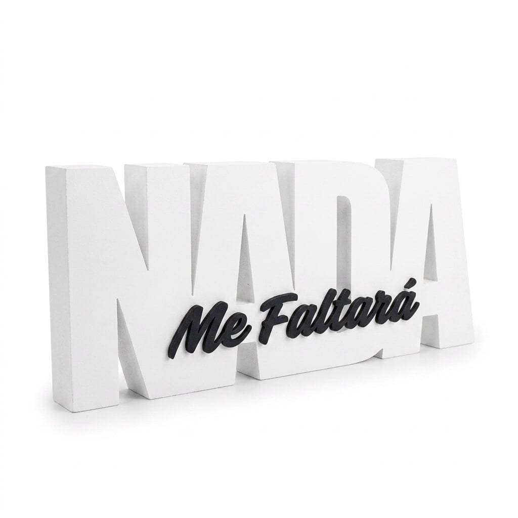 Letreiro Decorativo Nada Me Faltará 3D Minimalista