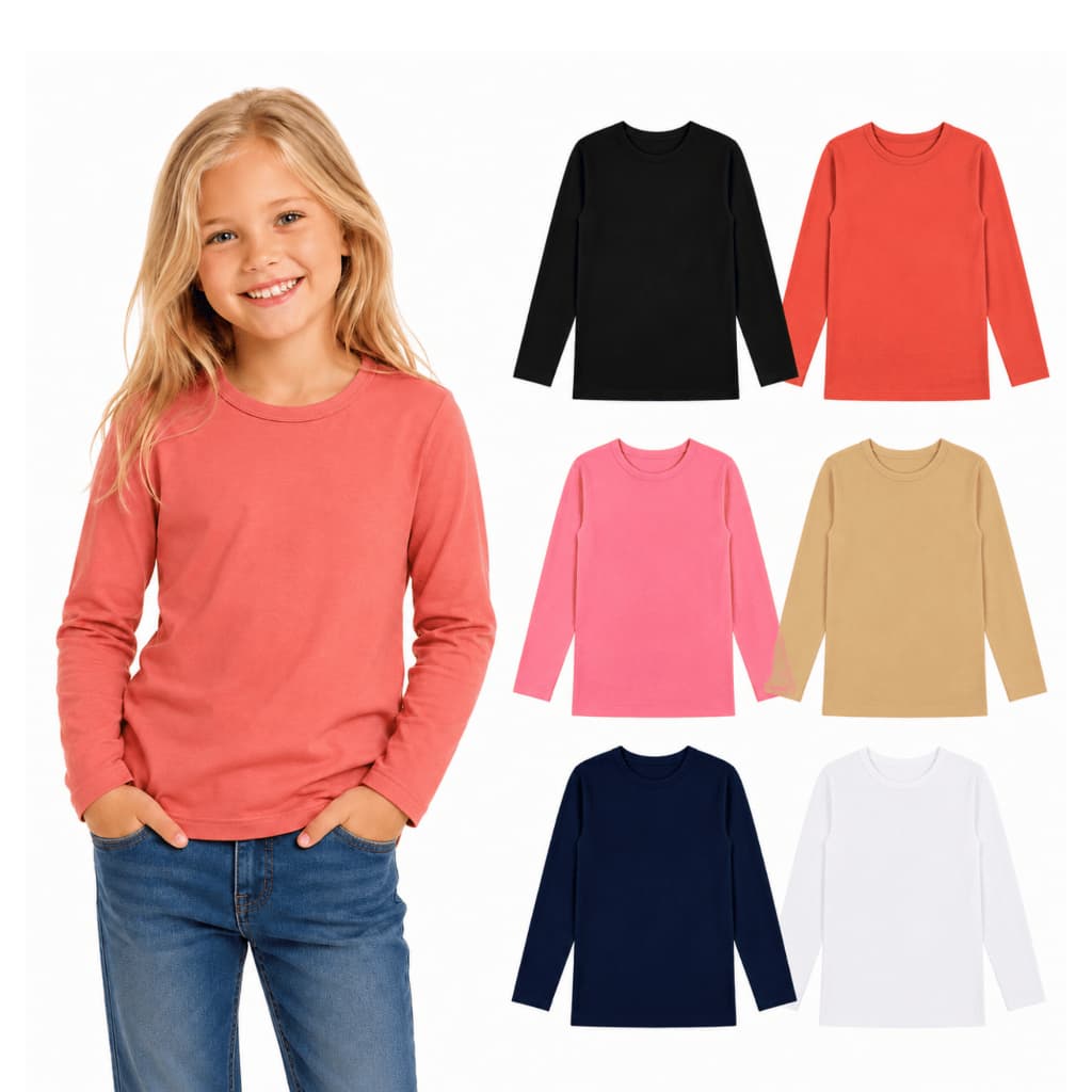 Kit 4 Blusas Térmicas Infantil Menina Peluciada Segunda Pele Inverno Quentinha Tam 4 ao 16 Sortidas