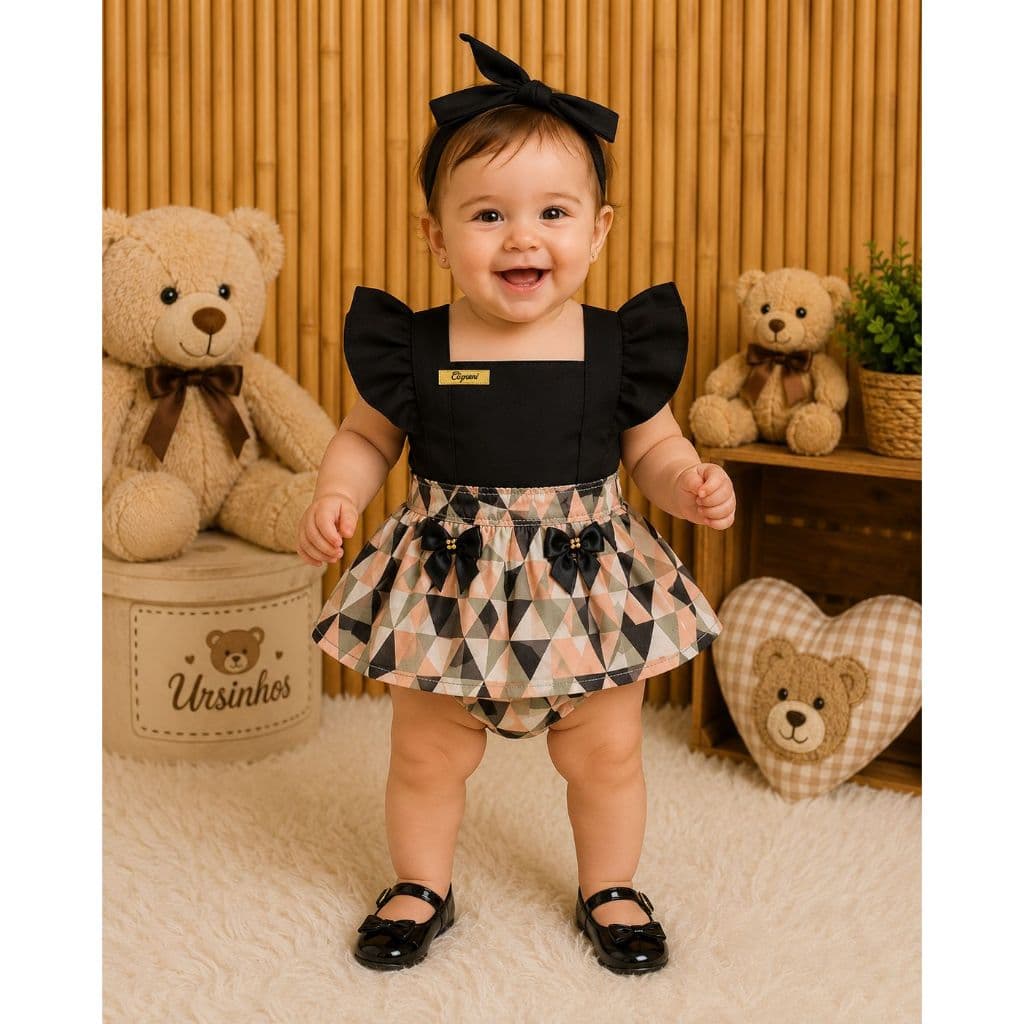 Jardineira Romper Salopetes Bebê Menina Body Temático Book Festa Mesversário ensaio temático