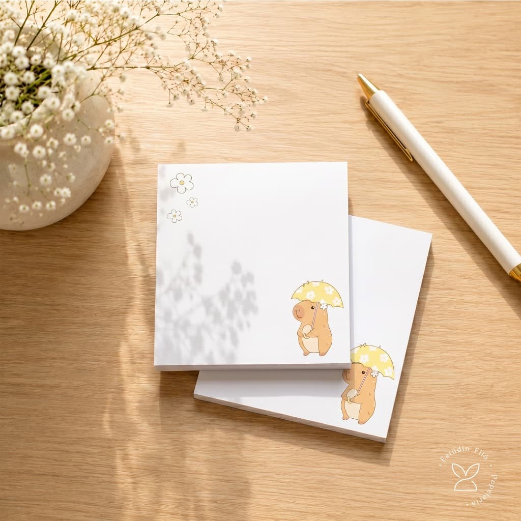 Bloco de anotações folhas destacáveis decorado Capivara 50 folhas bloco de notas memo pad