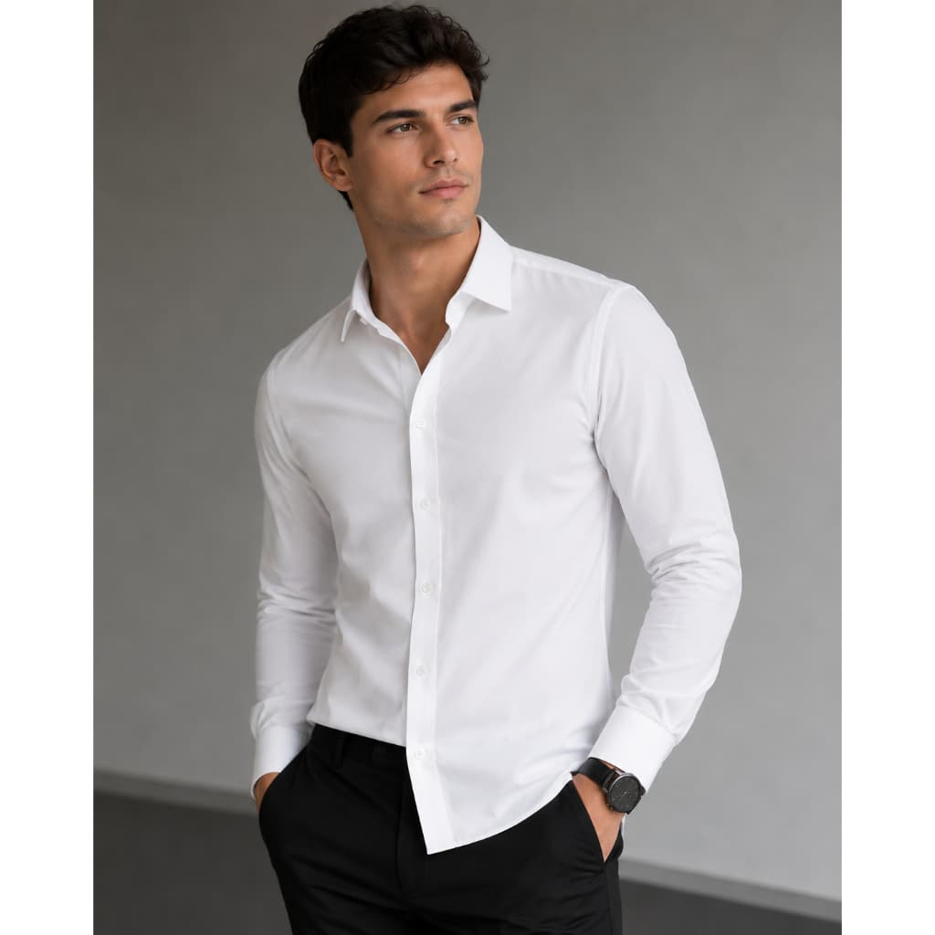 Blusa Social Masculina Slim Fit De Botão Camisa De Tecido Com Algodão Varias Cores