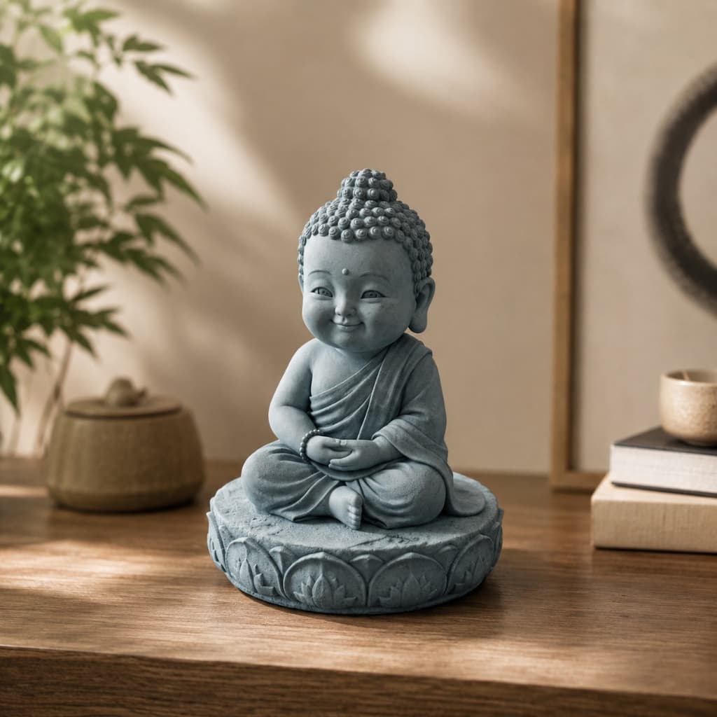 Buda Bebê Decorativo Meditando Zen Paz Fé Harmonia para Sala Quarto Escritório