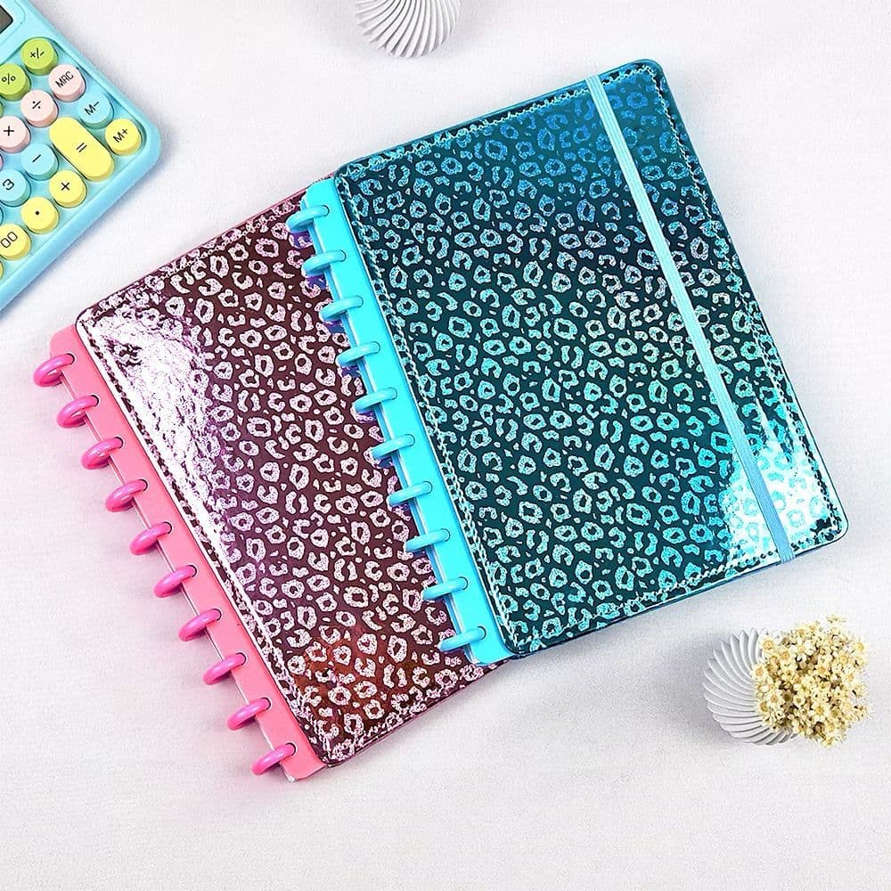 Caderno Inteligente Capa Dura A5/B5/A4 Estampa Onça Pintada/Leopardo 8/10/11 Discos Folha Removível